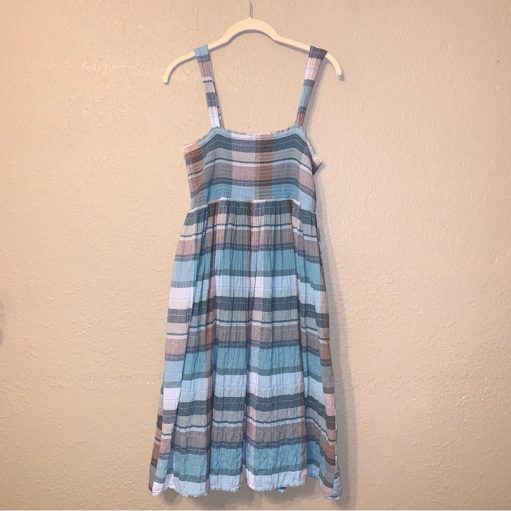 Calvin Klein Smocked Plaid Sundress Size XL